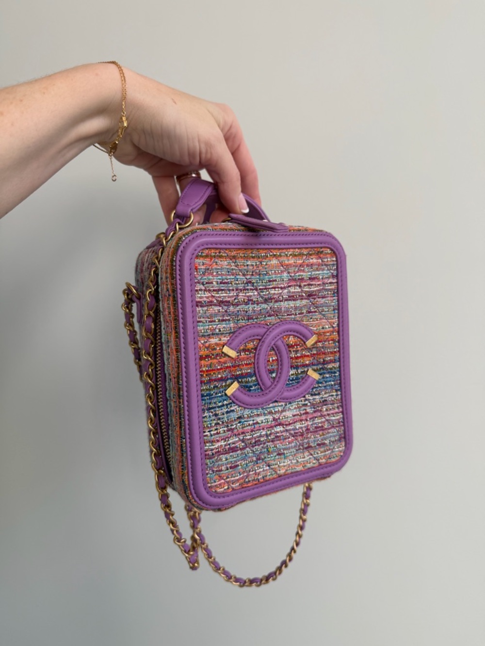 CHANEL RARE limited edition tweed multicolor vanity bag